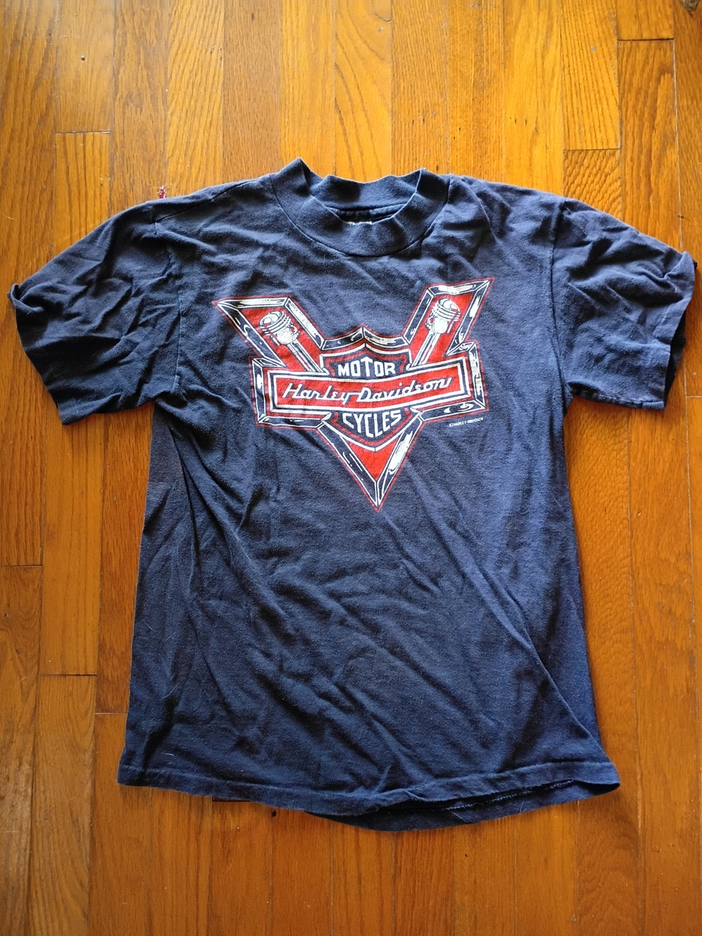 Vtg 1982 Men's Size Medium Harley-Davidson Caldwell, ID T Shirt Single Stitch